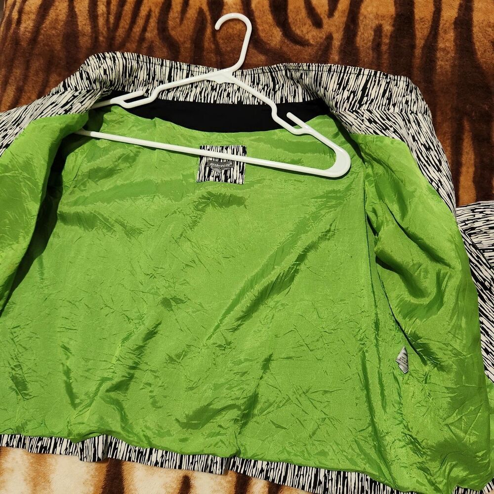 Anthrocite Blazer Size 10 White And Black Lined Green One Front Button. - Picture 8 of 12